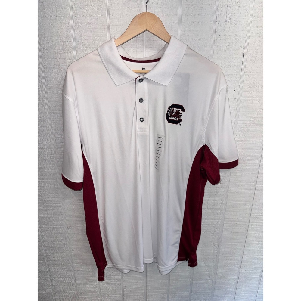Knights Apparel South Carolina Gamecocks Polo Mens White Garnet XL